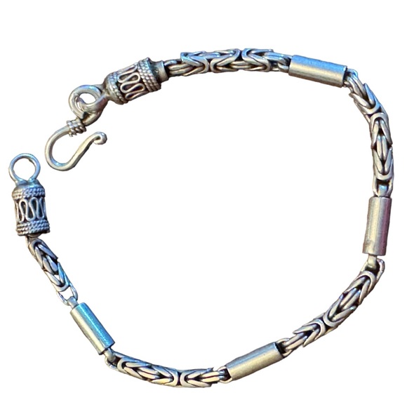 Vintage sterling silver BALI Balenisian 925 bracelet 8” - Picture 2 of 2